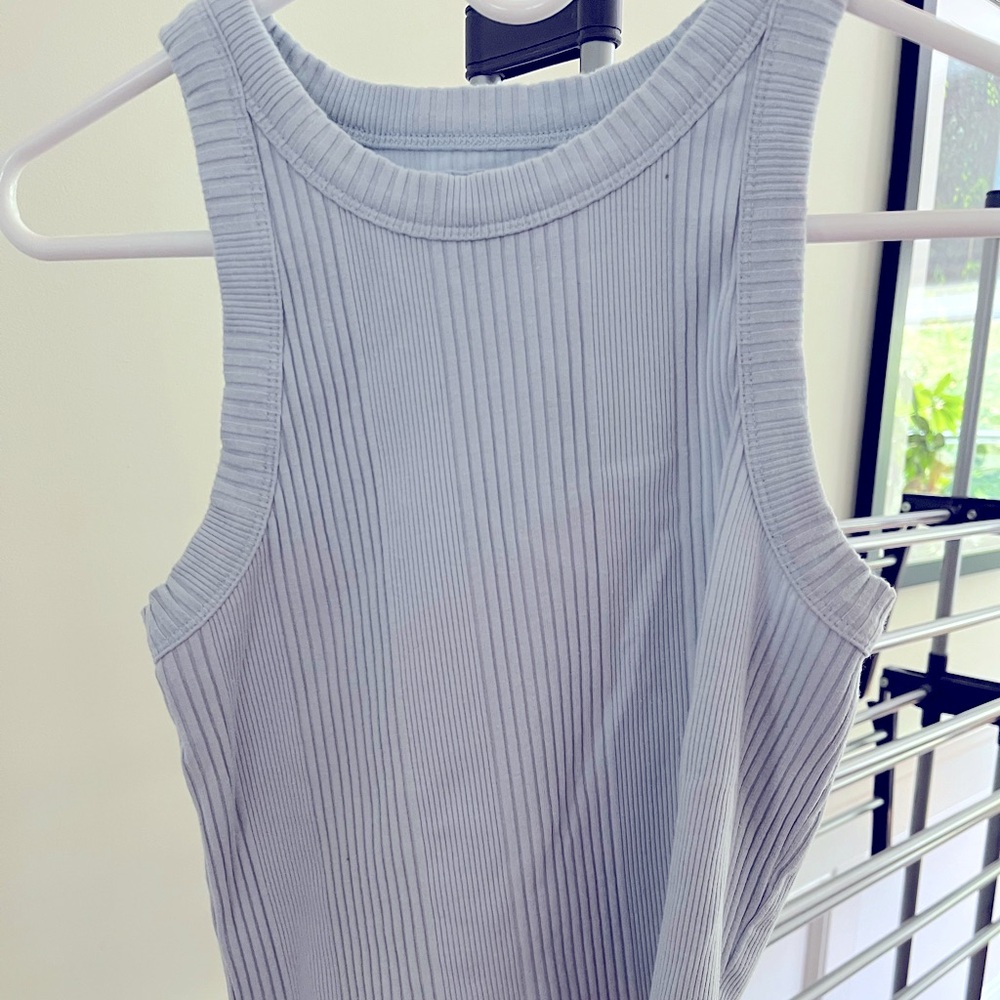 Aerie Soft Blue Ribbed Tank Top